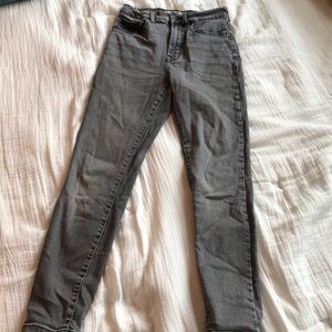 Grey high rise ankle jeans